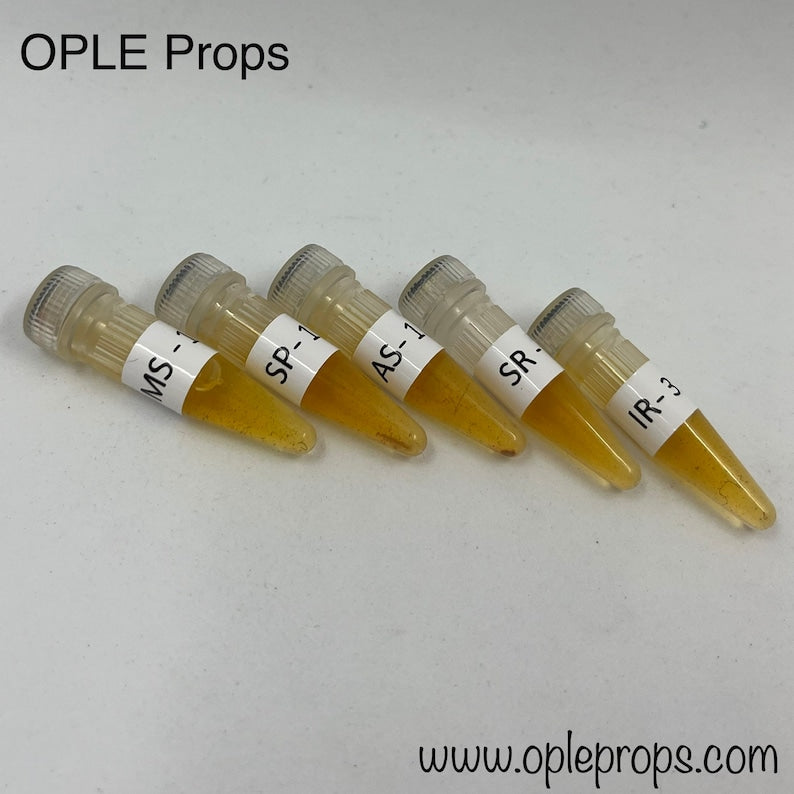 OPLEProps Jurassic Park World Camp Cretaceous Dino DNA Cryo vials with Dinosaur Mosasaurus Scorpius Rex Indominus Rex Spinosaurus Indoraptor