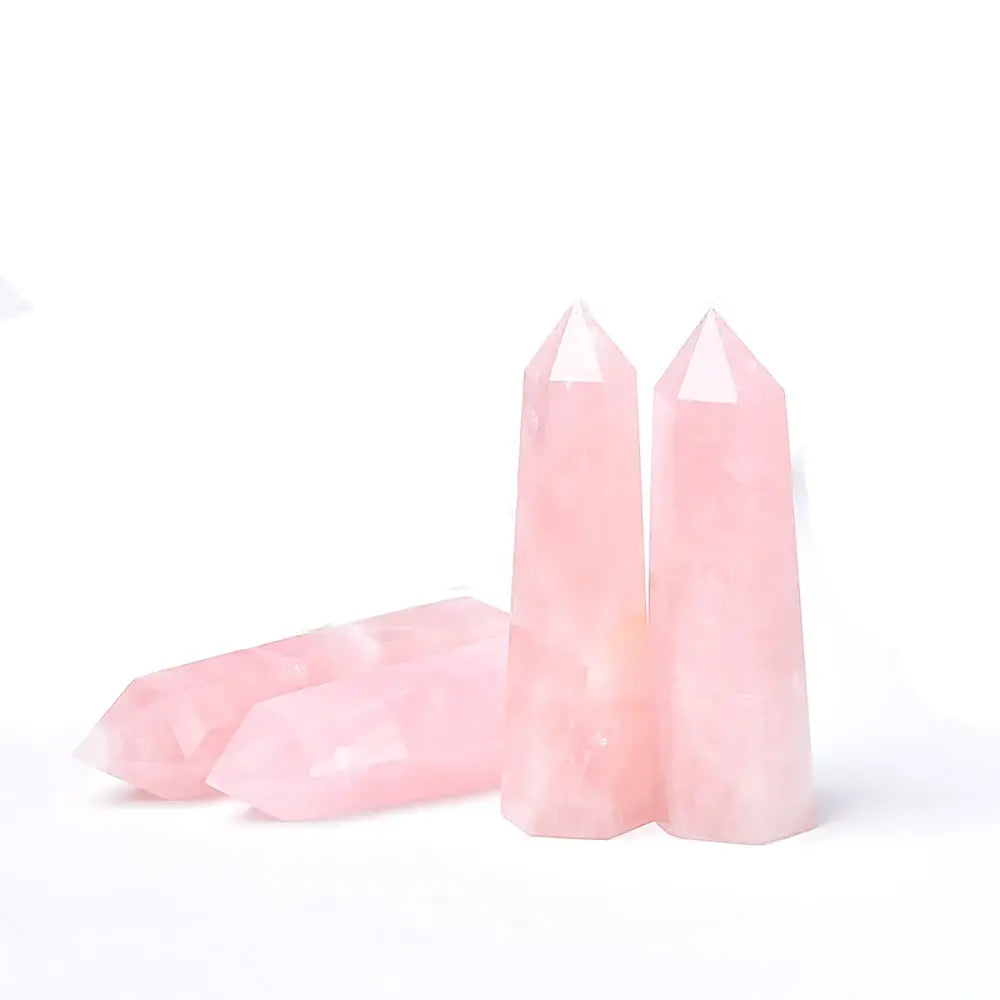 Elegant Rose Quartz Obelisk Crystal
