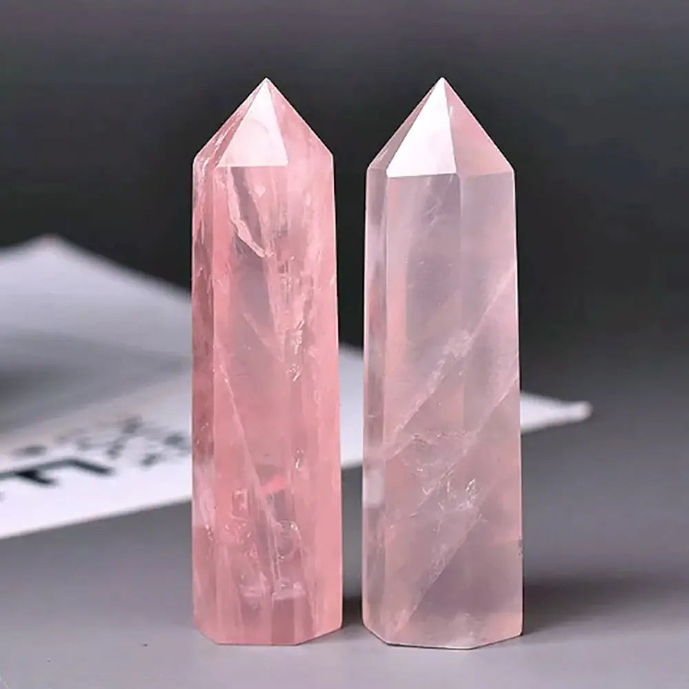 Elegant Rose Quartz Obelisk Crystal