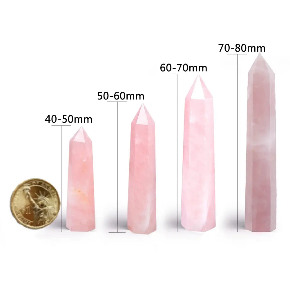 Elegant Rose Quartz Obelisk Crystal